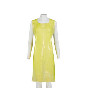 Disposable Yellow Plastic Apron – Roll of 100 Aprons